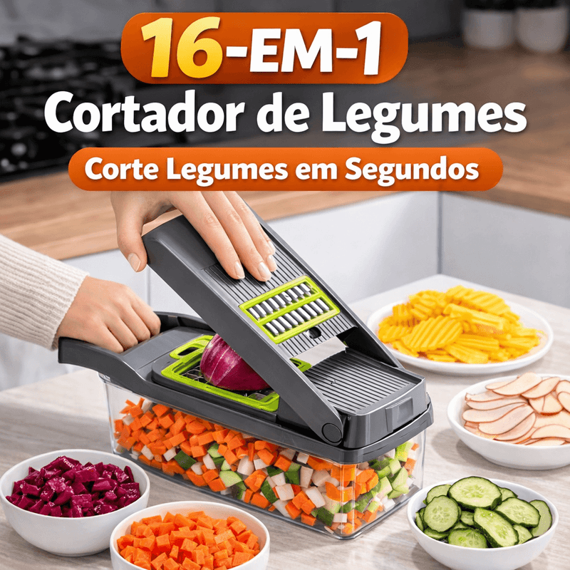 UltraChef™ – Cortador e Fatiador Multifuncional 16 em 1